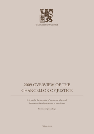 Overview of the Chancellor of Justice activities ; 2009
