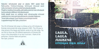 Laula, laula suukene : Estonian folk songs