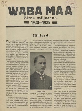 Waba Maa : Pärnu väljaanne : 1920-1925