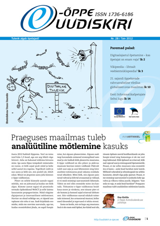 E-õppe Uudiskiri ; 28 (Talv) 2012