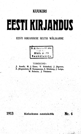 Eesti Kirjandus ; 6 1913