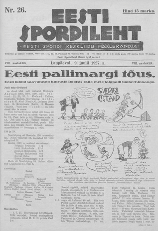Eesti Spordileht ; 26 1927-07-09