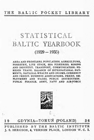 Statistical Baltic Yearbook, 1929-1935
