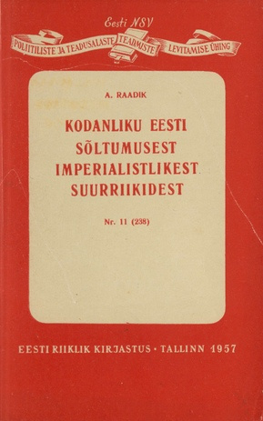 Kodanliku Eesti sõltumusest imperialistlikest suurriikidest (1934-1940)