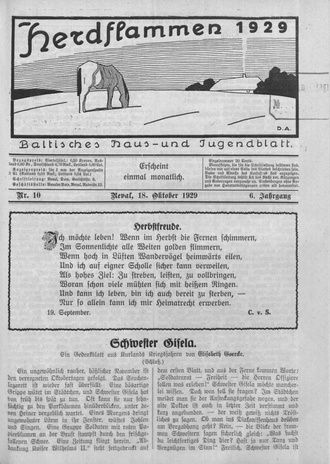 Herdflammen : Baltisches Haus- und Jugendblatt ; 10 1929-10-18