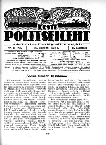 Eesti Politseileht ; 43 1923