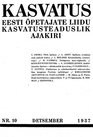 Kasvatus ; 10 1937-12
