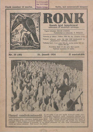 Ronk : perekonna ja noorsoo ajakiri ; 25 (40) 1924-06-21