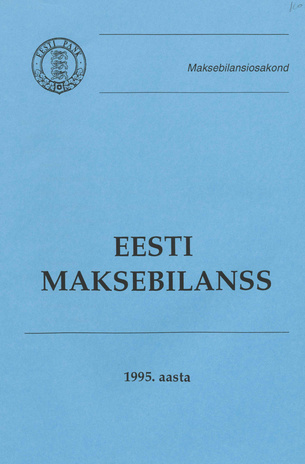 Eesti maksebilanss ; 1995