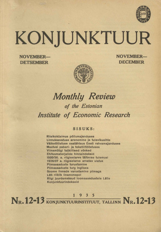 Konjunktuur : monthly review of the Estonian Institute of Economic Research ; 12-13 1935-11-30