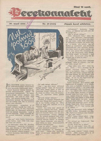 Perekonnaleht : mitmesuguse sisuga ajaviiteajakiri ; 21 (337) 1937-05-26
