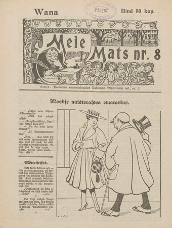 Vana Meie Mats : nalja- ja pilkekunsti nädalkiri ; 8 1919