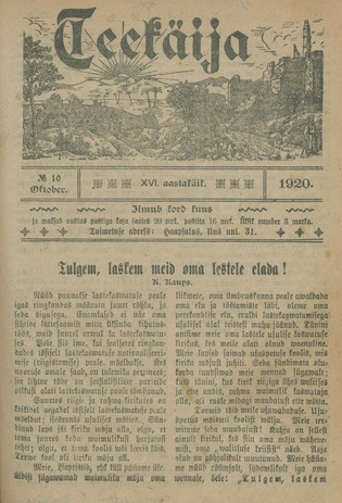 Teekäija : Eesti Baptisti Koguduse Ühenduse häälekandja ; 10 1920-10