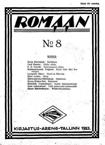 Romaan ; 8 1923