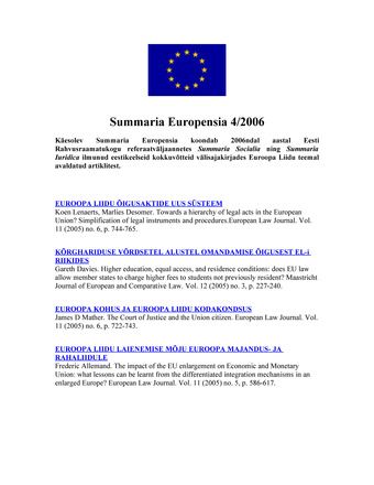 Summaria Europensia : [referaatväljaanne] ; 4 2006