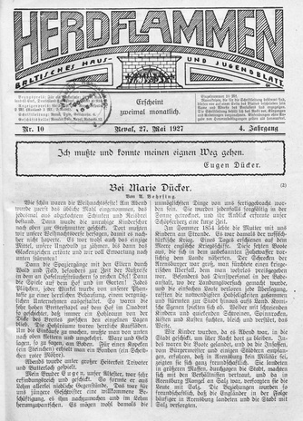 Herdflammen : Baltisches Haus- und Jugendblatt ; 10 1927-05-27