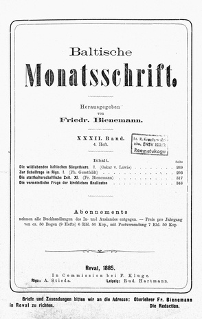 Baltische Monatsschrift ; 4 1885