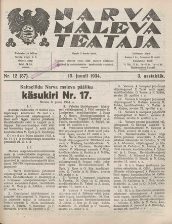 Narva Maleva Teataja ; 12 (57) 1934-06-15