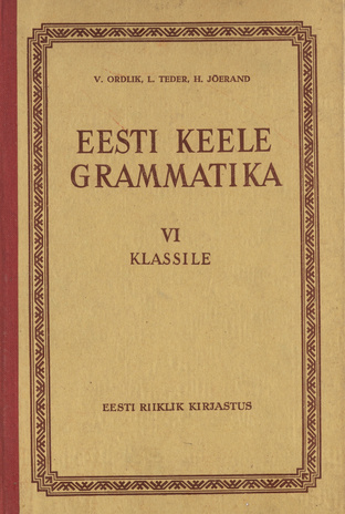 Eesti keel VI klassile