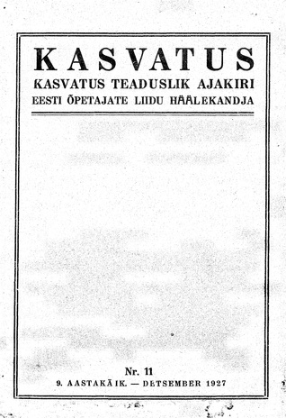 Kasvatus ; 11 1927-12