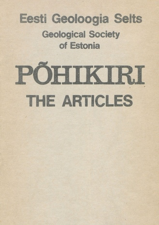 Eesti Geoloogia Selts : põhikiri = Geological Society of Estonia : the articles