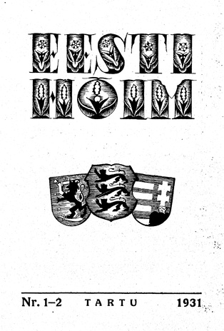 Eesti Hõim ; 1-2 1931-06