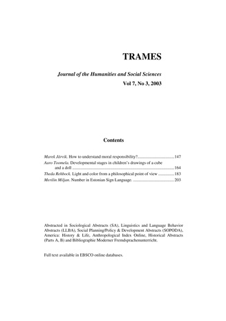 Trames ; 3 Vol 7 (57/52) 2003