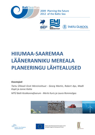 Hiiumaa-Saaremaa lääneranniku mereala planeeringu lähtealused 