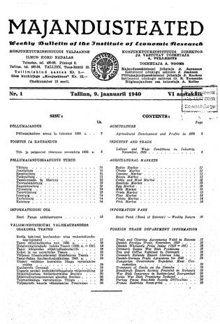 Majandusteated ; 1 1940-01-09
