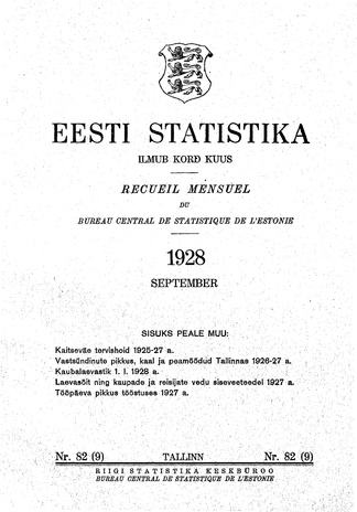 Eesti Statistika : kuukiri ; 82 (9) 1928-09