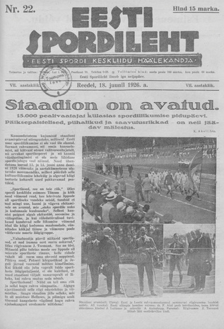 Eesti Spordileht ; 22 1926-06-18