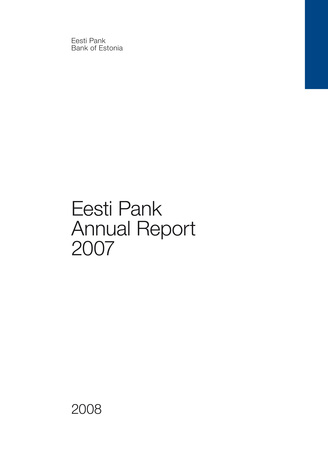 Eesti Pank. Annual report ; 2007