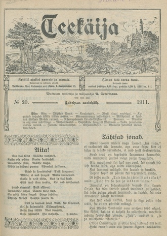Teekäija : Eesti Baptisti Koguduse Ühenduse häälekandja ; 20 1911