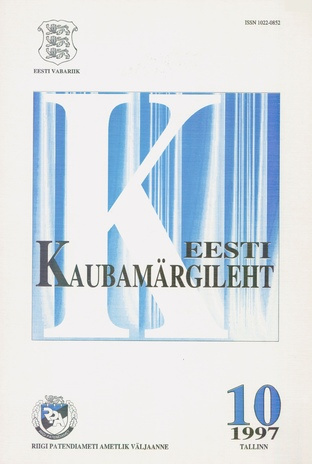 Eesti Kaubamärgileht ; 10 1997-10