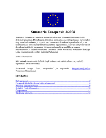 Summaria Europensia : [referaatväljaanne] ; 3 2008