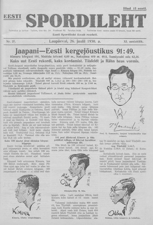 Eesti Spordileht ; 27 1930-07-26
