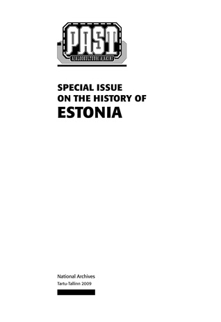 Tuna = Past : special issue on the history of Estonia