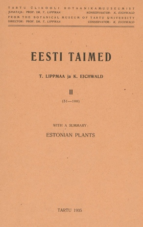 Eesti taimed. with a summary : Estonian plants / II