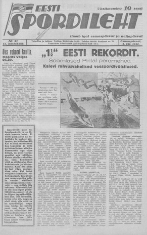 Eesti Spordileht ; 31 1932-07-04