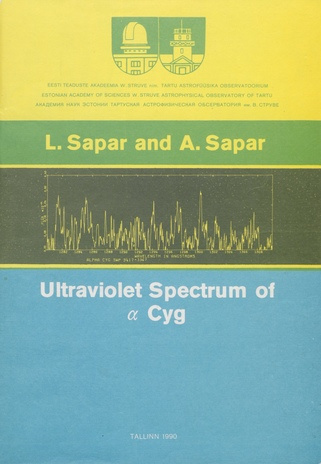 Ultraviolet spectrum of [Alfa] Cyg (W. Struve nimeline Tartu Astrofüüsika Observatoorium. Teated ; 1990, 108)