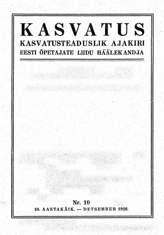 Kasvatus ; 10 1928-12