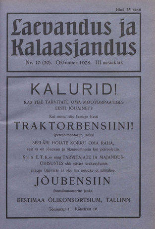 Laevandus ja Kalaasjandus ; 10 (30) 1928-10