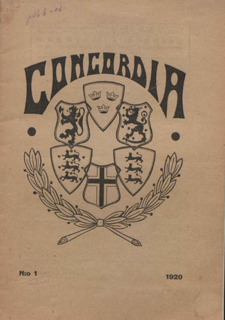 Concordia : Pohjoismaiden koulunuorison äänenkannattaja ; 1 1920-02