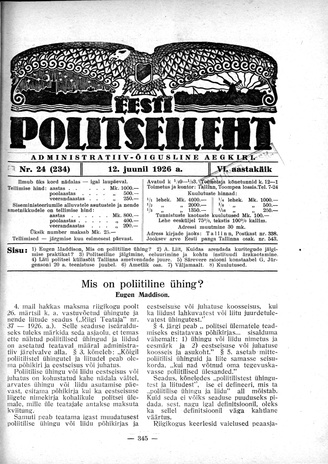 Eesti Politseileht ; 24 1926