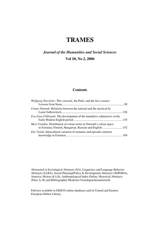 Trames ; 2 Vol 10 (60/55) 2006