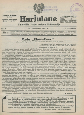 Harjulane : Kaitseliidu Harju Maleva häälekandja ; 2 1937-02-15