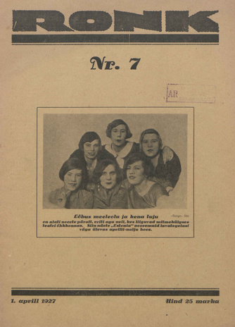 Ronk : perekonna ajakiri ; 7 (163) 1927-04-01