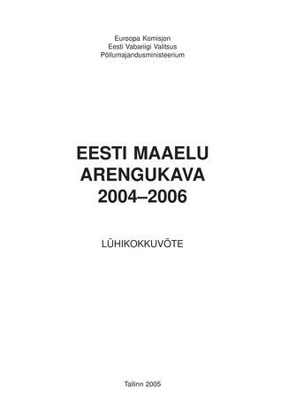 Eesti maaelu arengukava 2004-2006 : lühikokkuvõte