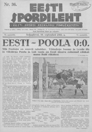 Eesti Spordileht ; 36 1925-09-10