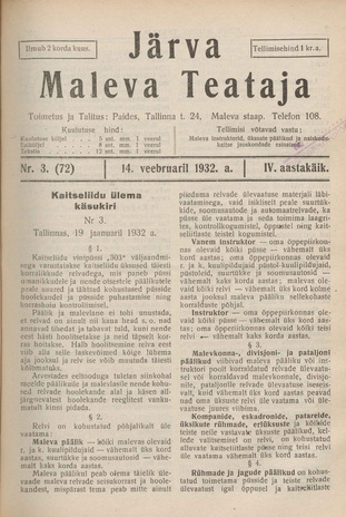 Järva Maleva Teataja ; 3 (72) 1932-02-14